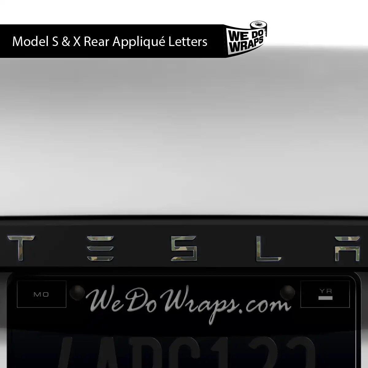 Camo Tesla Emblem Decals (Front + Back) | Model S