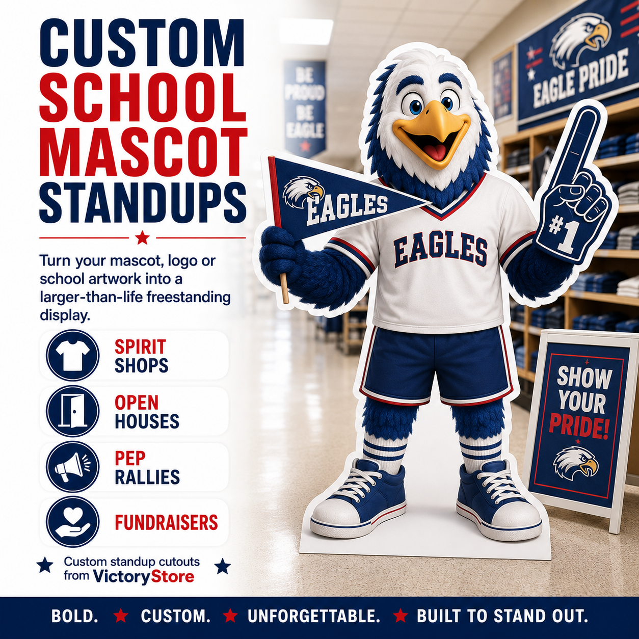 Custom School Mascot Standup Cutouts & School Spirit Displays