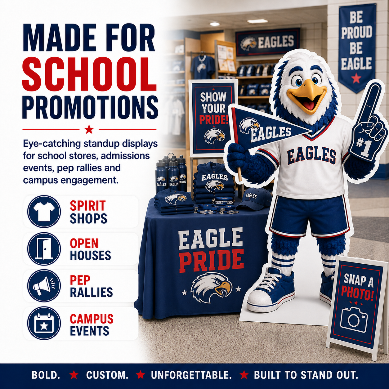 Custom School Mascot Standup Cutouts & School Spirit Displays