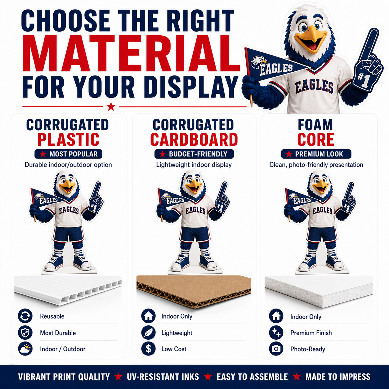 Custom School Mascot Standup Cutouts & School Spirit Displays