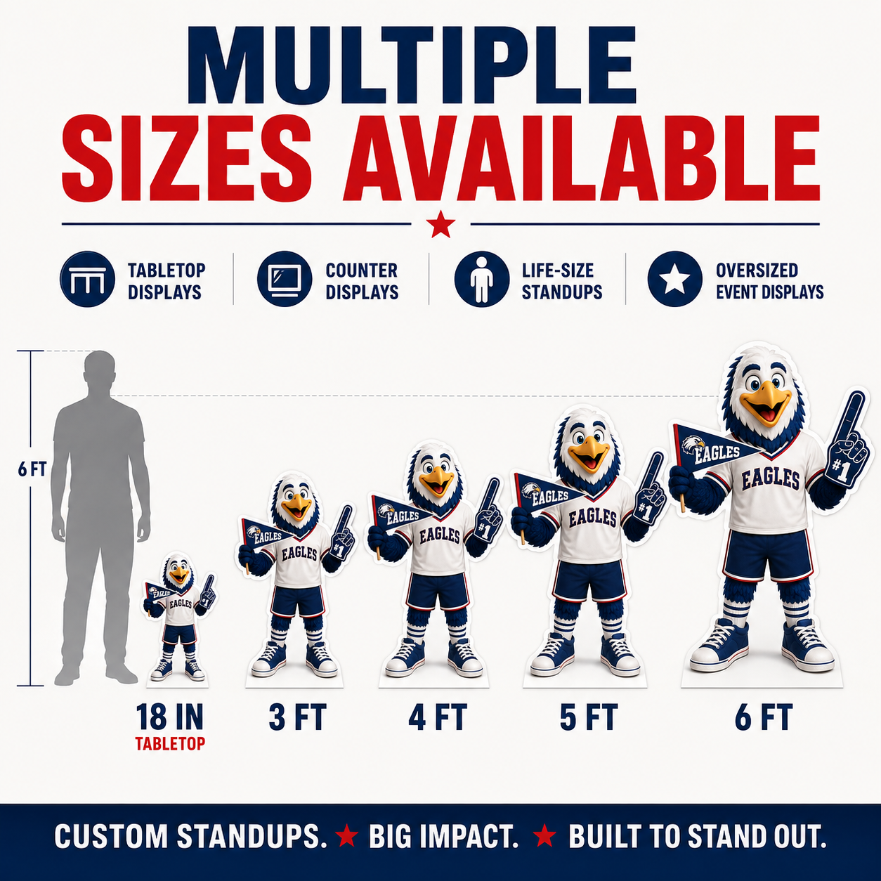 Custom School Mascot Standup Cutouts & School Spirit Displays
