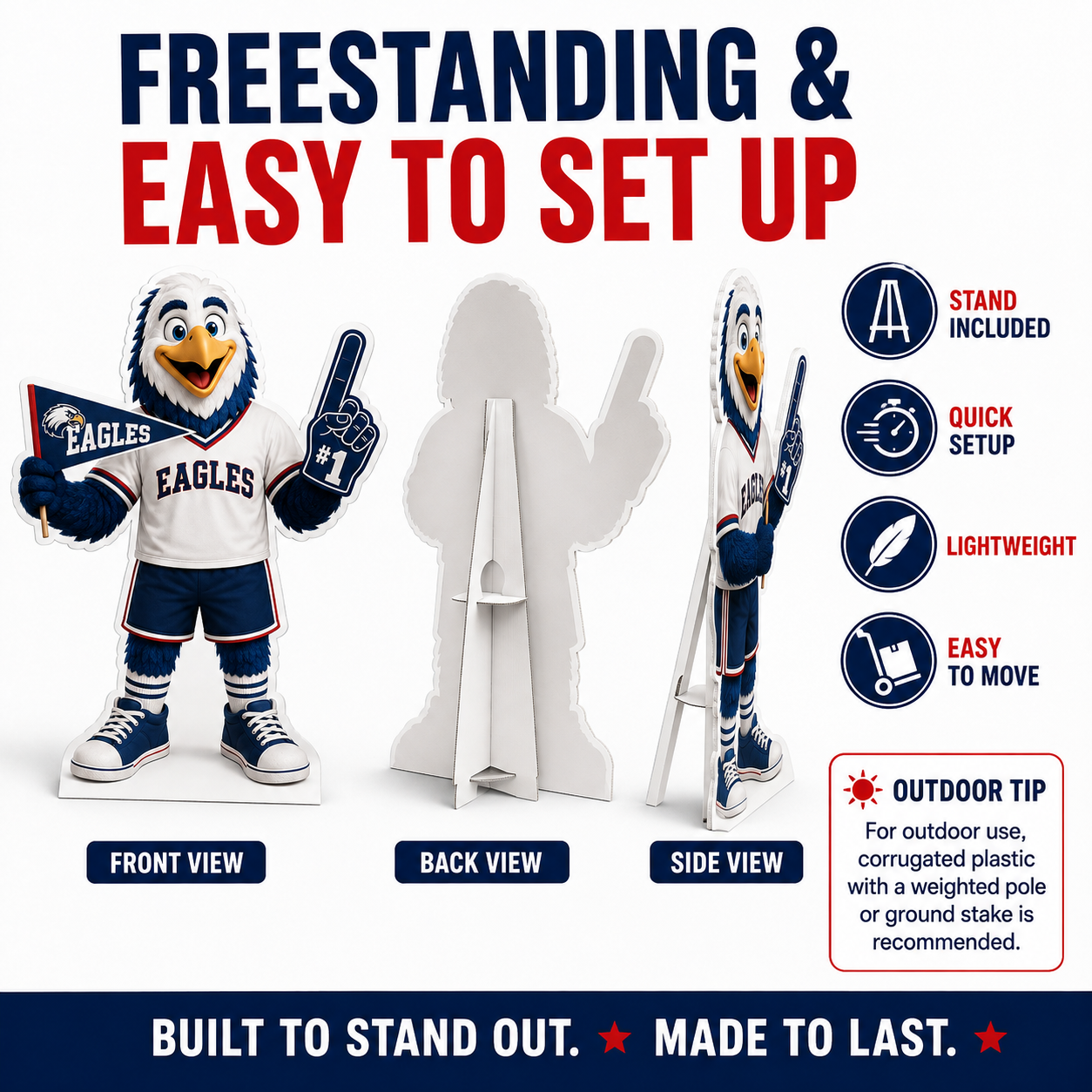 Custom School Mascot Standup Cutouts & School Spirit Displays