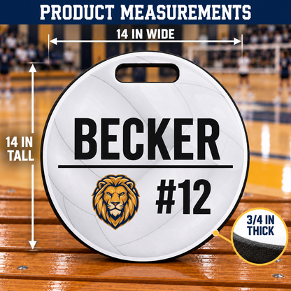 Custom Volleyball Bleacher Cushion – 14" Circle Personalized Seat Pad