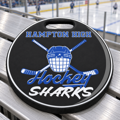 Custom Hockey Stadium Cushion – 14" Circle Personalized Seat Pad