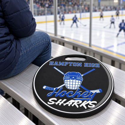 Custom Hockey Stadium Cushion – 14" Circle Personalized Seat Pad