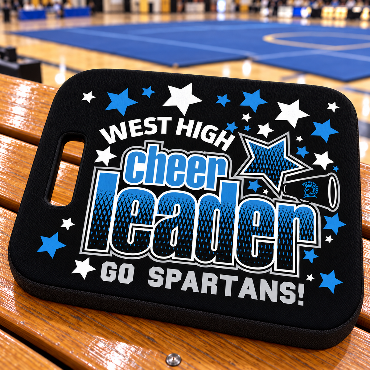 Custom Cheer Team Bleacher Cushion – Personalized Stadium Seat Pad