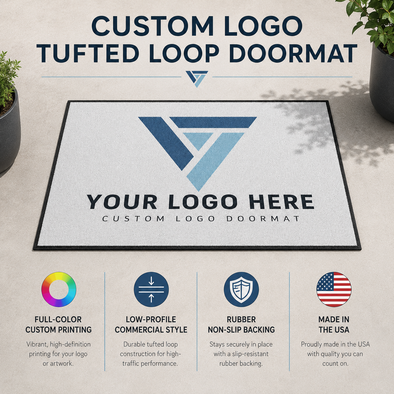Custom Photo Doormat Any Color Custom Logo Doormat Full Color, Commercial Business Doormats