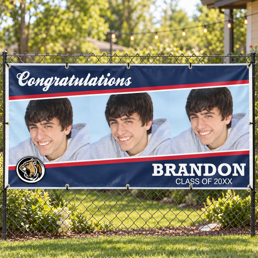 Custom Graduation Banner, Angled Photo