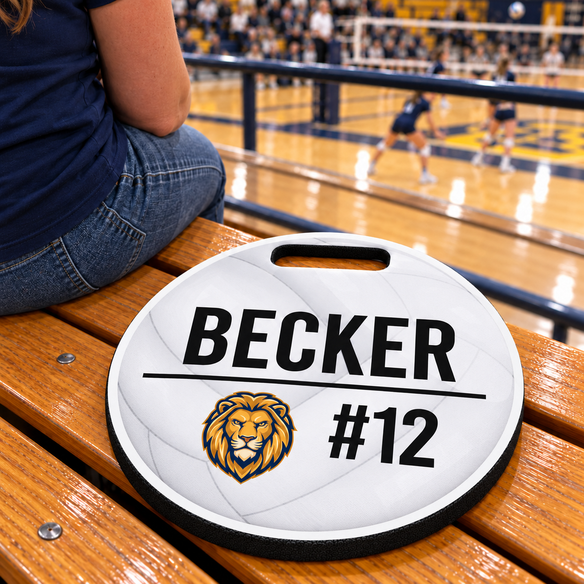 Custom Volleyball Bleacher Cushion – 14" Circle Personalized Seat Pad