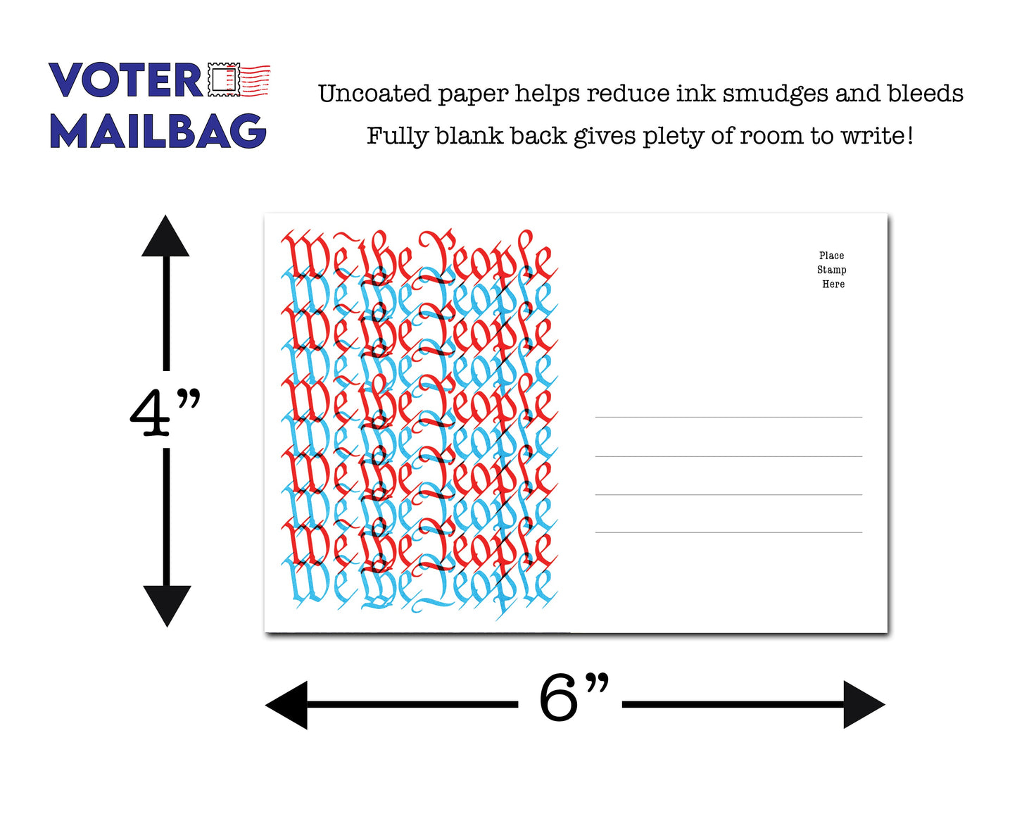 We The People – Blank 4x6 Voter Postcards