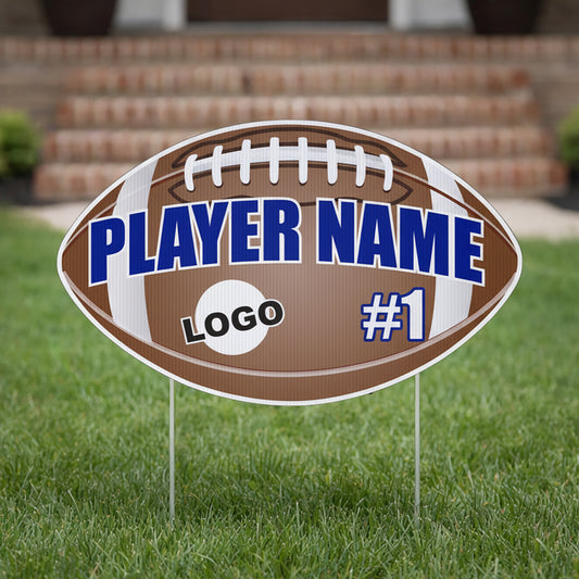 Football Shaped Team & Player Fence & Yard Signs