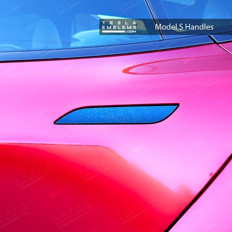 3M Gloss Fire Blue Tesla Door Handle Decals (4pcs)