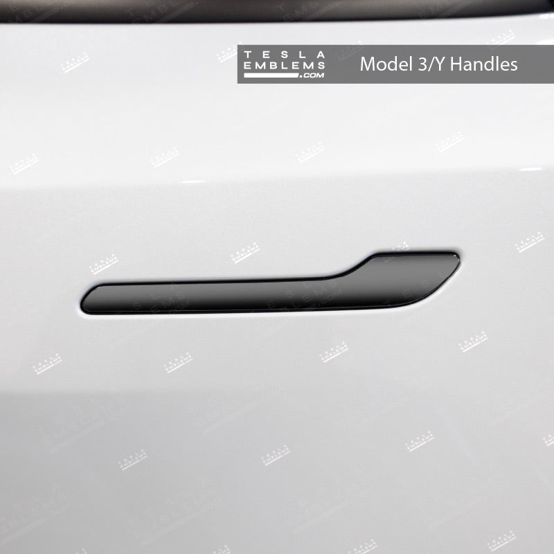 3M Gloss Black Tesla Door Handle Decals (4pcs)