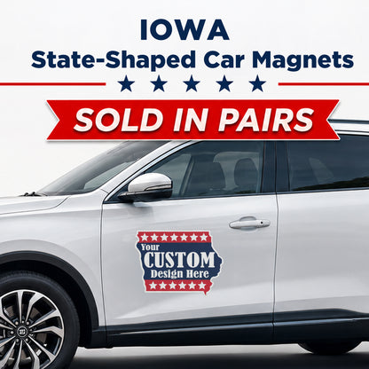 Custom State Shaped Car Magnet (Pair) 22" Magnetic Vehicle Signs by State