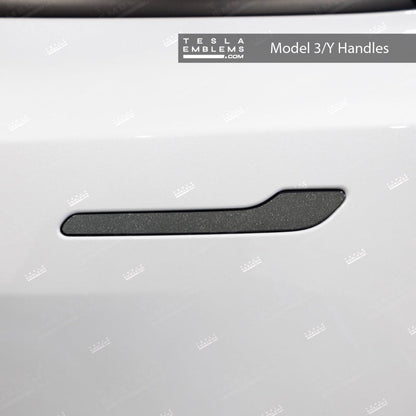 3M Matte Black Metallic Tesla Door Handle Decals (4pcs)