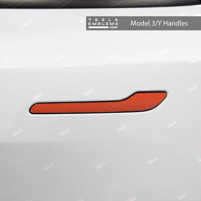 3M Matte Red Tesla Door Handle Decals (4pcs)