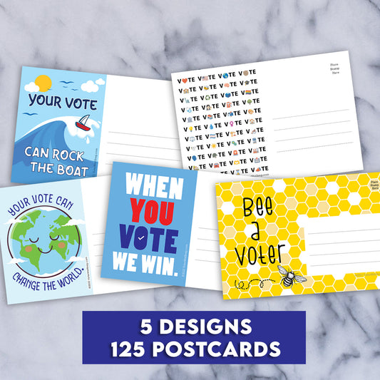 Voter Postcard Variety Pack – 125 Bulk Postcards, 5 Designs