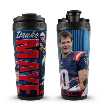 Official Drake Maye New England Patriots 4D 26oz Ice Shaker