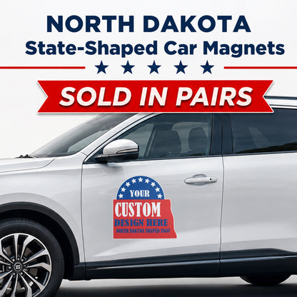 Custom State Shaped Car Magnet (Pair) 22" Magnetic Vehicle Signs by State