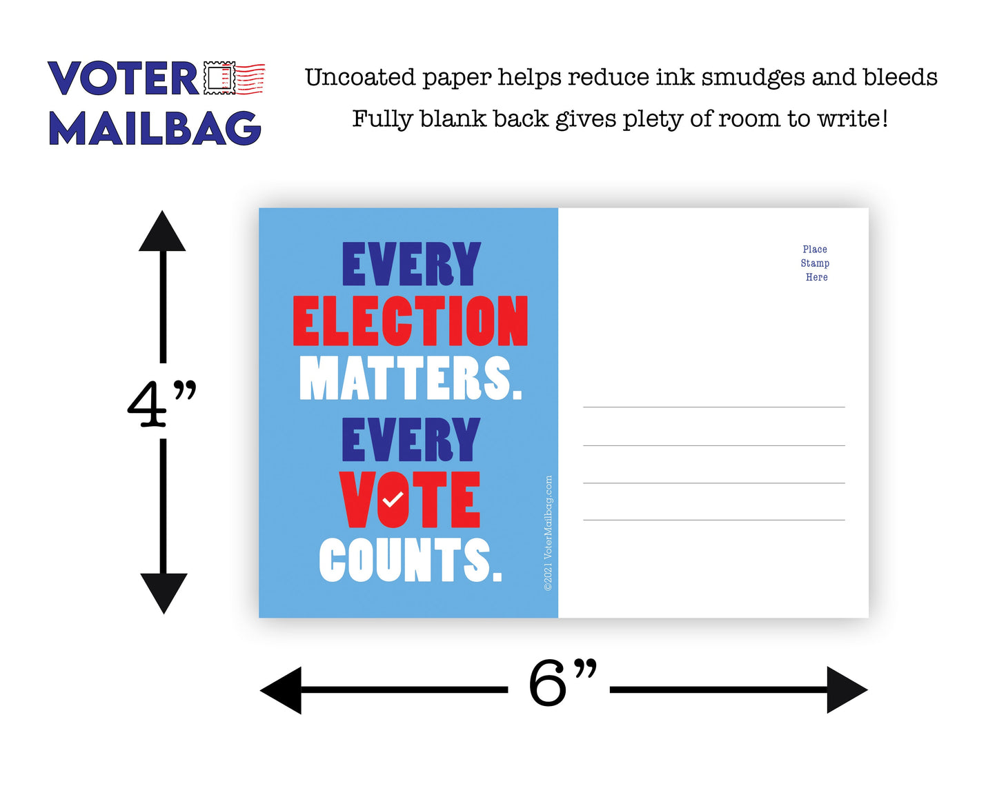 Every Election Matters – Blank 4x6 Voter Postcards | Voter Mailbag