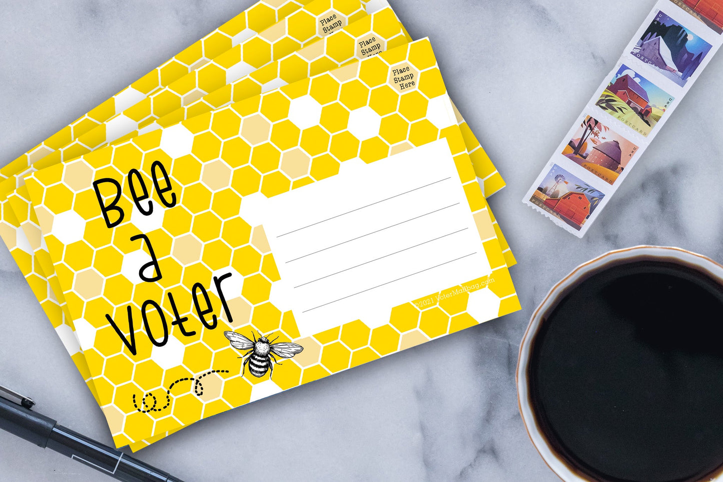 Bee A Voter – Blank 4x6 Voter Postcards