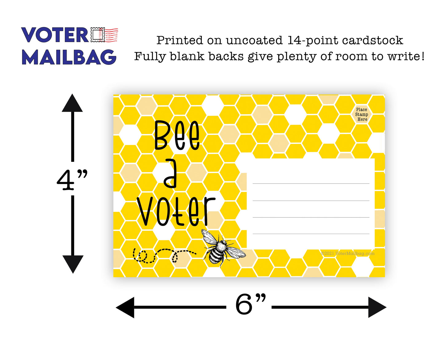 Bee A Voter – Blank 4x6 Voter Postcards