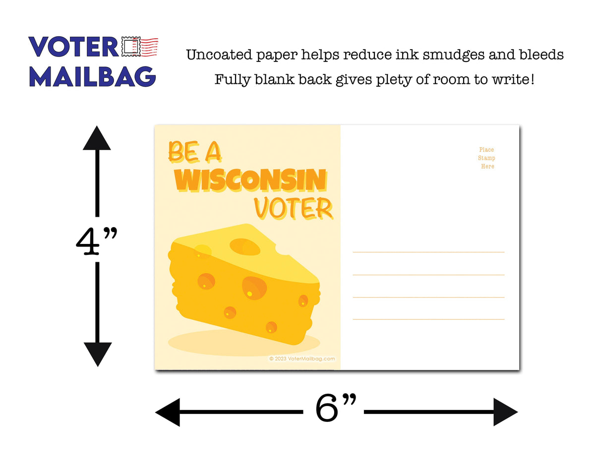 Wisconsin Voter Postcards - Blank 4x6 Voter Postcards
