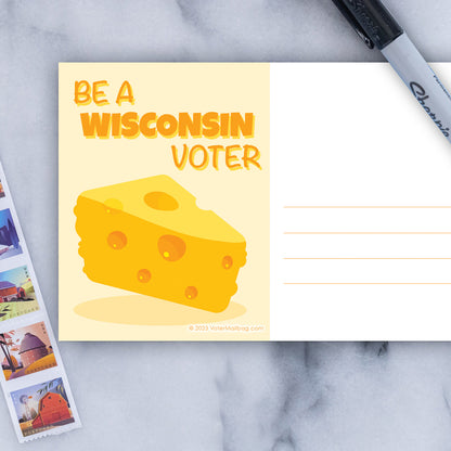 Wisconsin Voter Postcards - Blank 4x6 Voter Postcards
