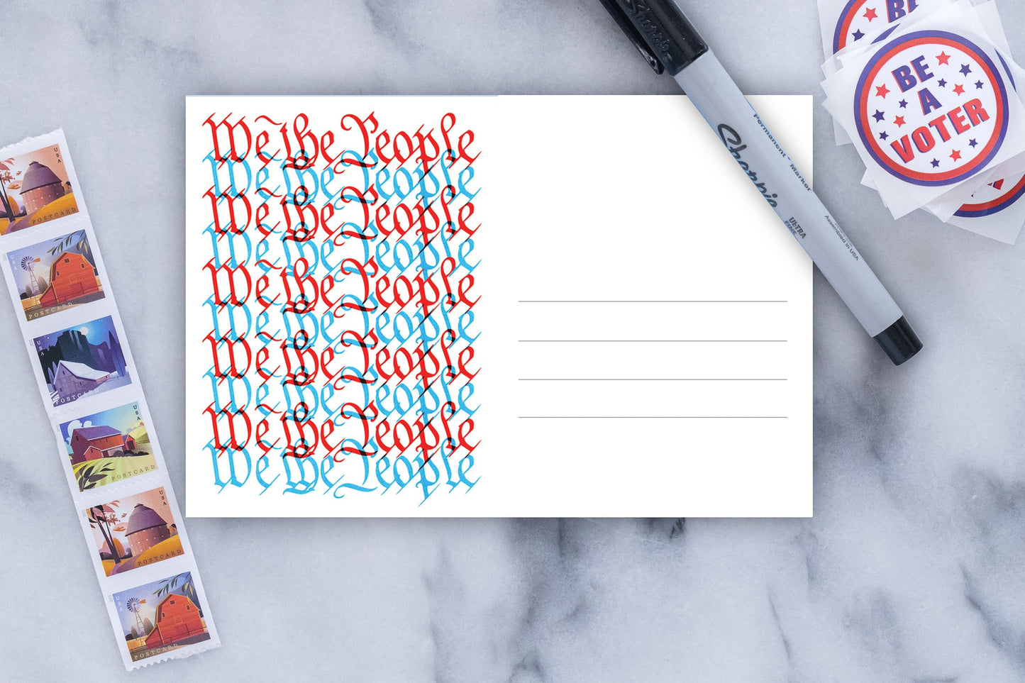 We The People – Blank 4x6 Voter Postcards
