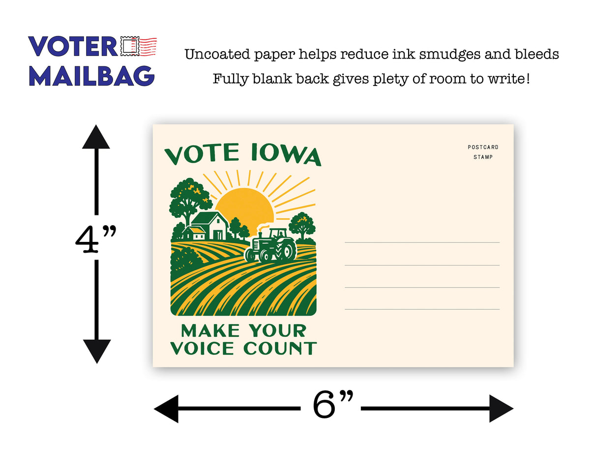 Iowa Voter Postcards - Blank 4x6 Voter Postcards