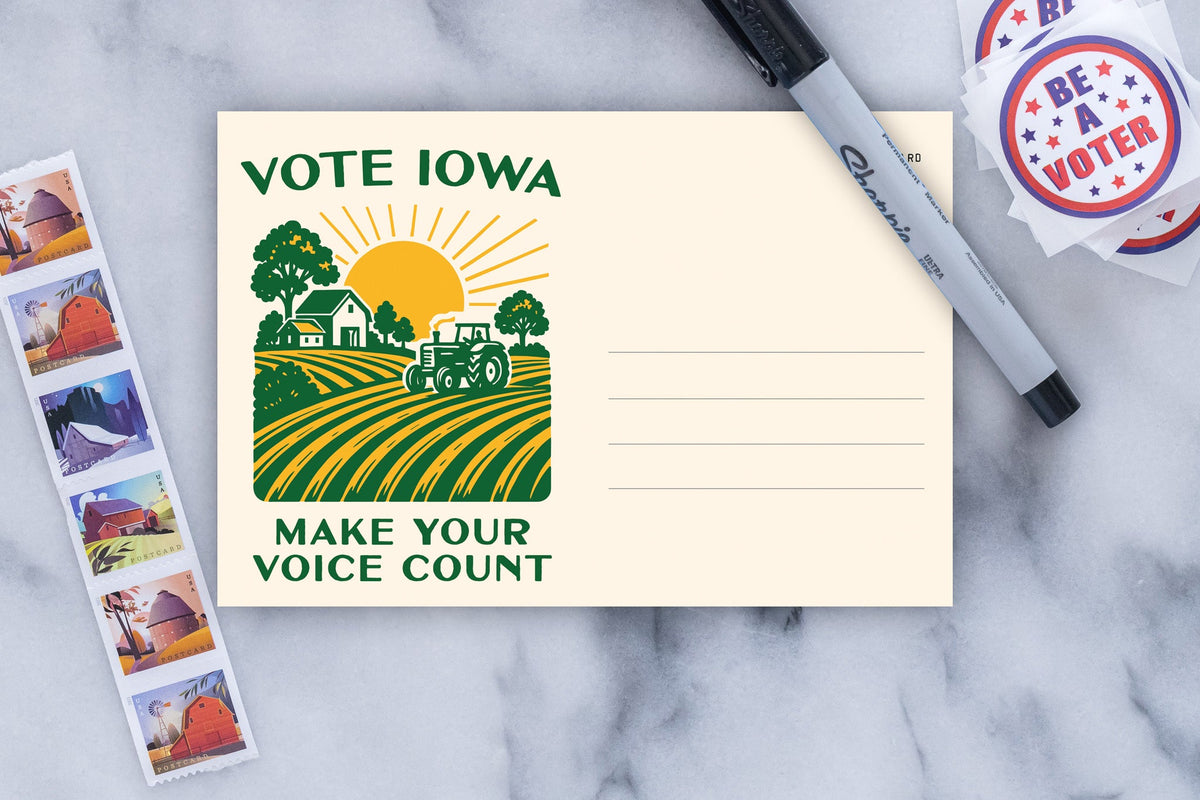 Iowa Voter Postcards - Blank 4x6 Voter Postcards