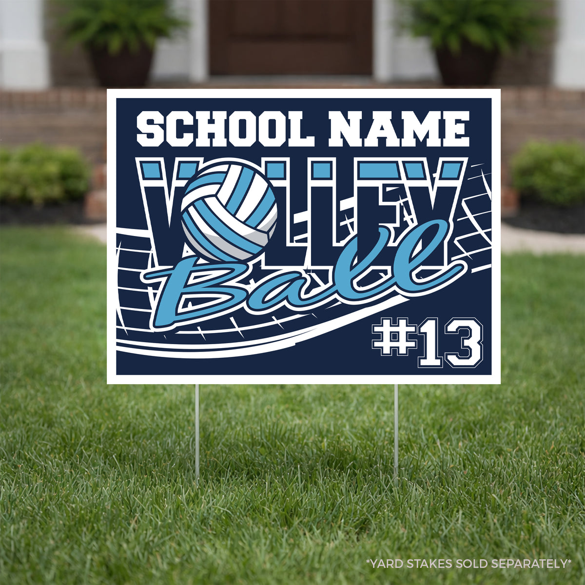18" x 24" Custom Volleyball Yard Signs – School Name & Player Number
