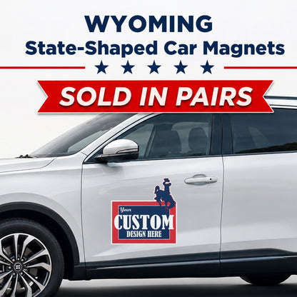 Custom State Shaped Car Magnet (Pair) 22" Magnetic Vehicle Signs by State