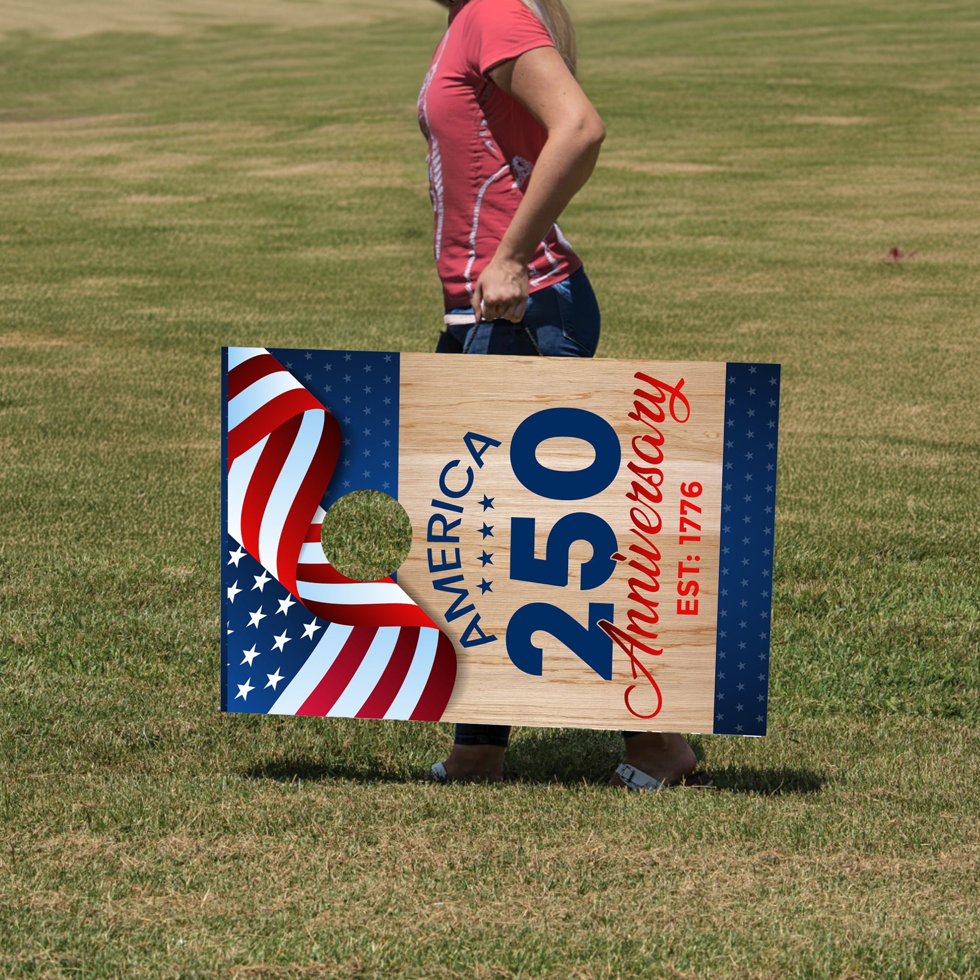 America 250th Anniversary Cornhole Set - 4th of July Bagtoss Game