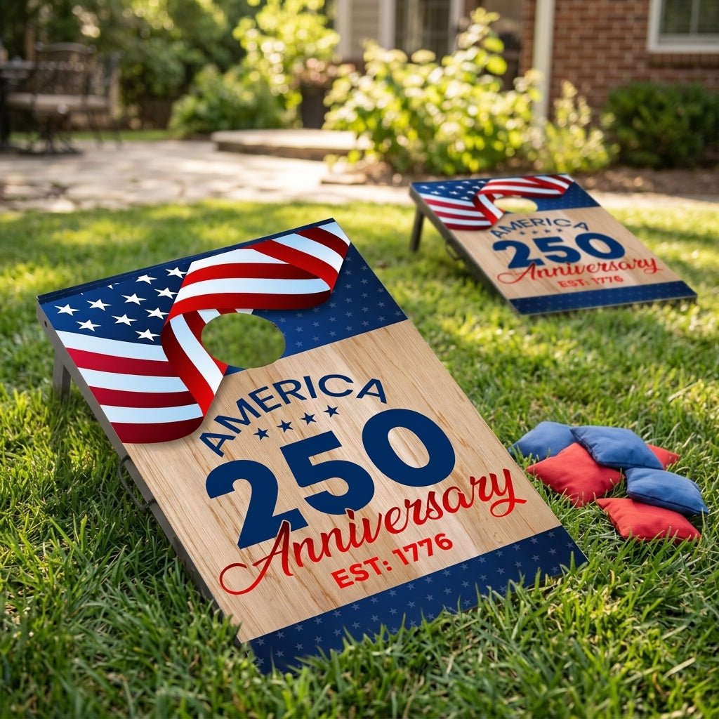 America 250th Anniversary Cornhole Set - 4th of July Bagtoss Game