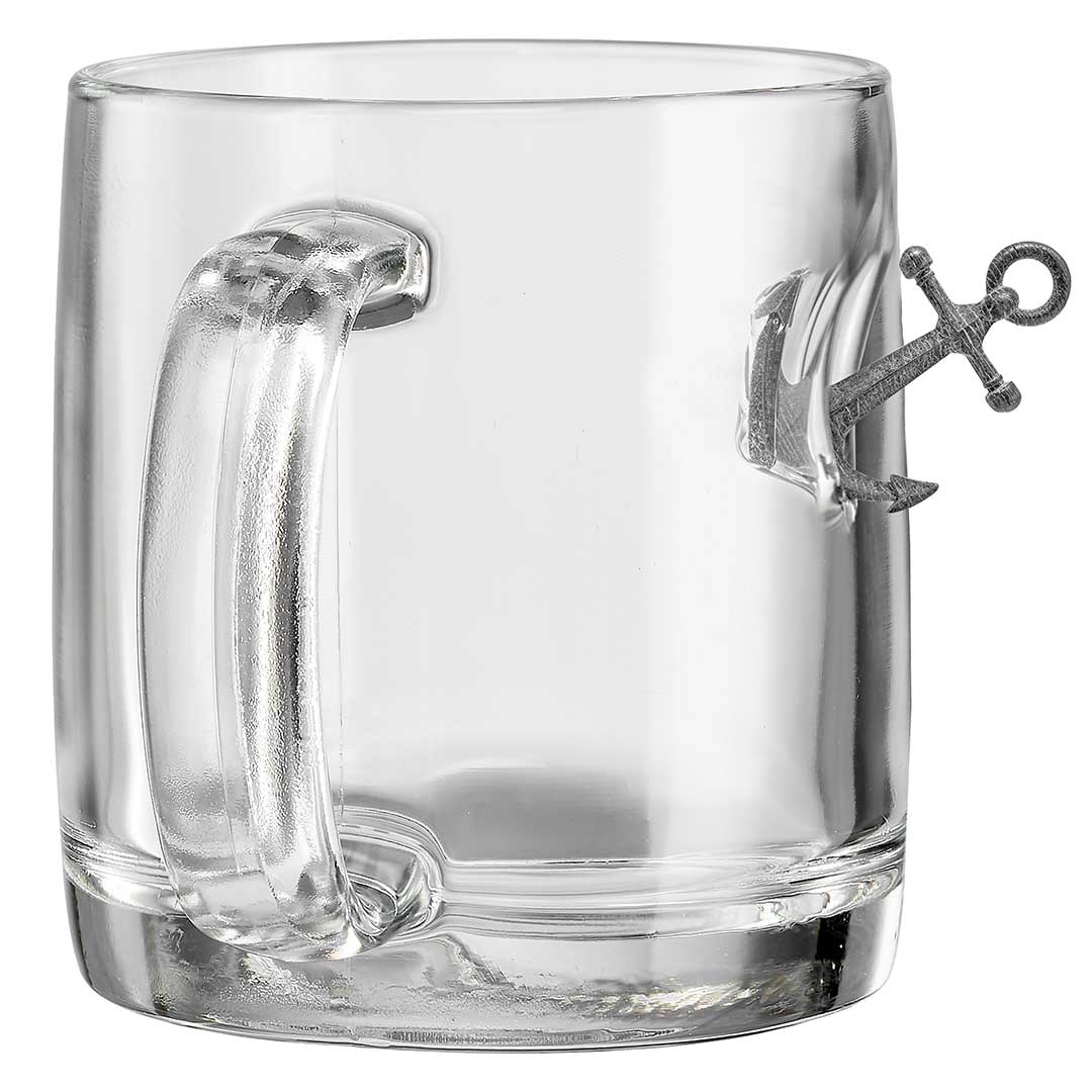 Anchor Glass – Handcrafted Glass with Metal Anchor | Nautical Gift for Sailors, Boaters & Coast Guard