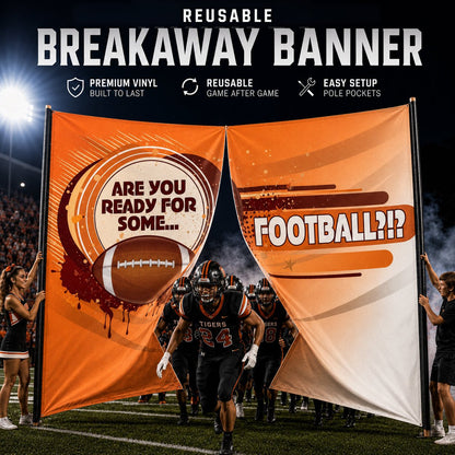 Are You Ready for Some Football? Orange Breakaway Banner