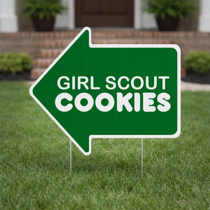 Arrow Shaped Girl Scout Cookie Sign