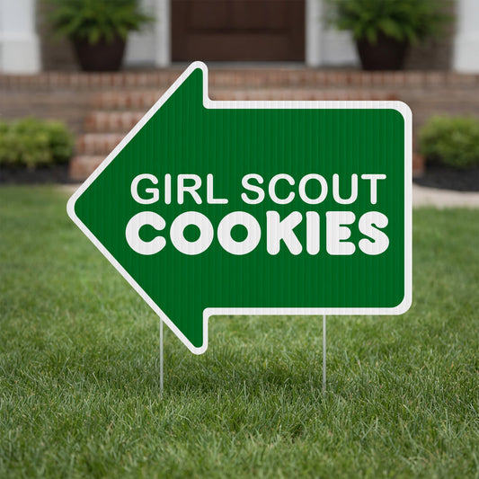 Arrow Shaped Girl Scout Cookie Sign