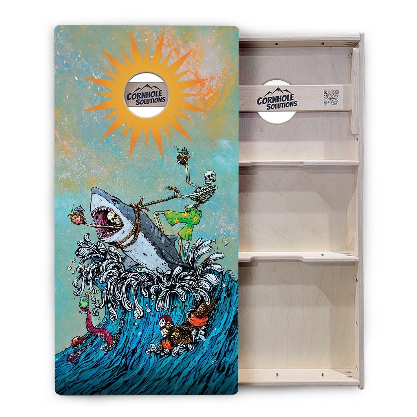 Artist Series Cornhole Boards - Professional Tournament Series - Great White Wave