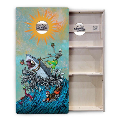 Artist Series Cornhole Boards - Professional Tournament Series - Great White Wave