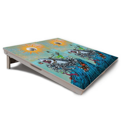 Artist Series Cornhole Boards - Professional Tournament Series - Great White Wave