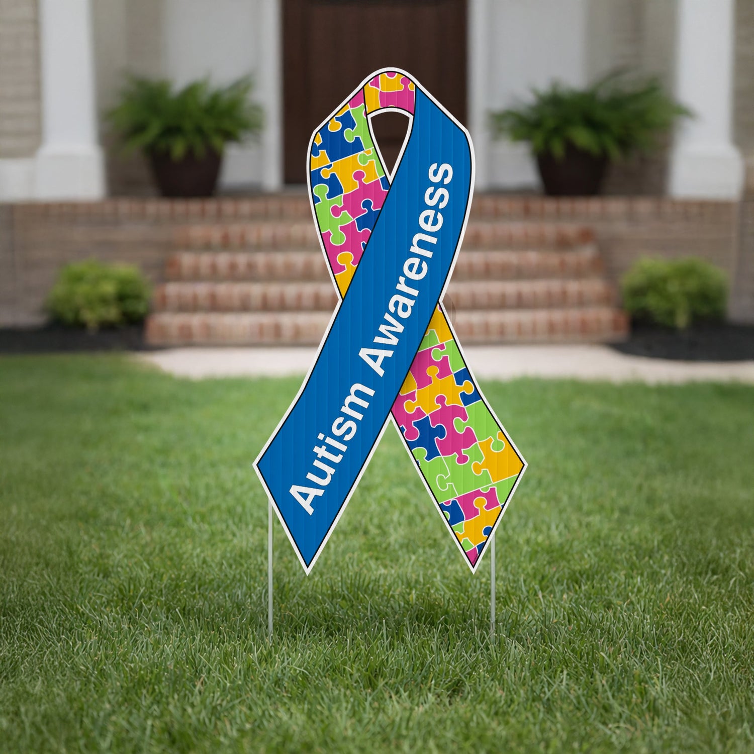 Autism Awareness Ribbon Large Yard Sign
