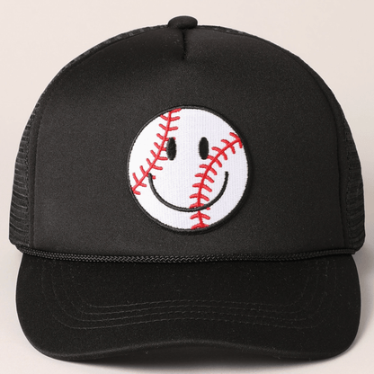 Baseball Happy Face Trucker Hat