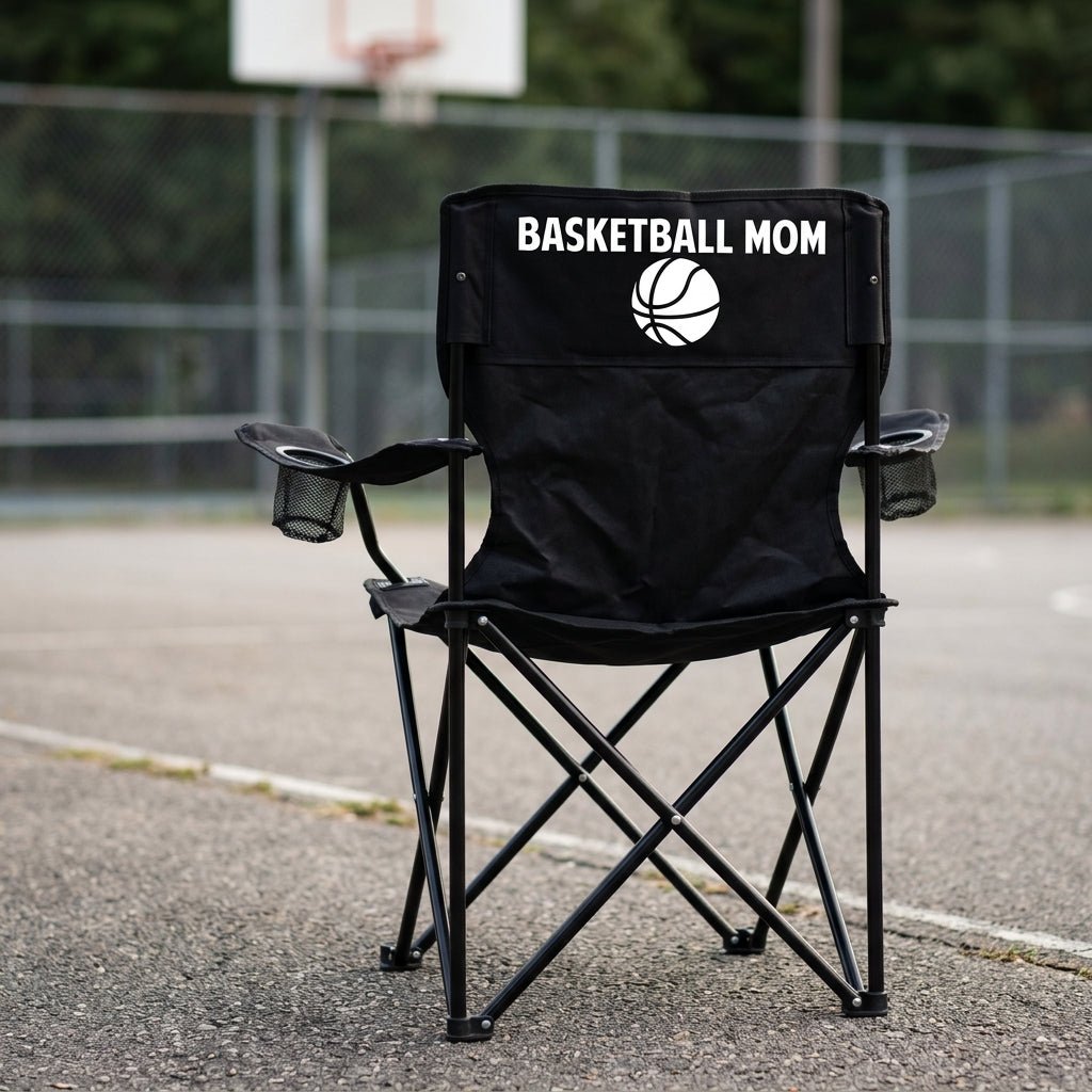 Basketball Mom Black Folding Camping Chair