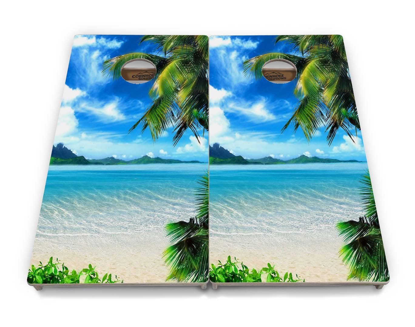 Beach Mountain Scene Cornhole Boards - Professional Tournament Series
