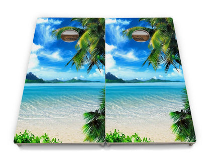 Beach Mountain Scene Cornhole Boards - Professional Tournament Series