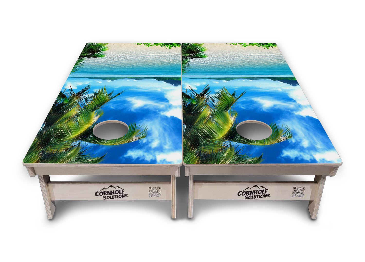 Beach Mountain Scene Cornhole Boards - Professional Tournament Series