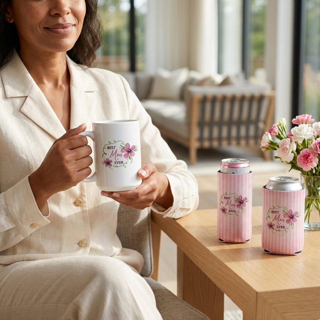 Best Mom Ever Coffee Mug & Can Cooler Gift Set