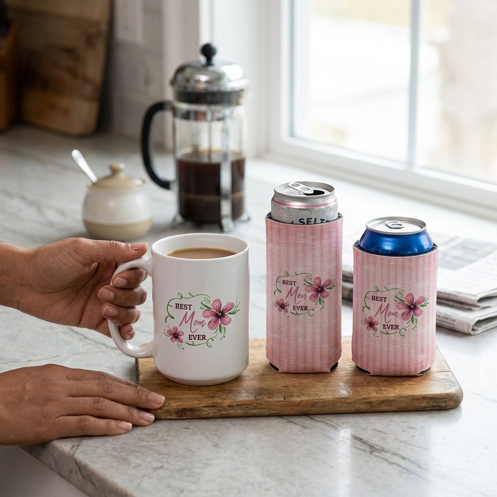 Best Mom Ever Coffee Mug & Can Cooler Gift Set